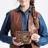 ADBGA663 American Darling Hand Tooled Floral Genuine Leather Coin Purse