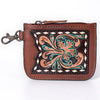 ADBGA663 American Darling Hand Tooled Floral Genuine Leather Coin Purse