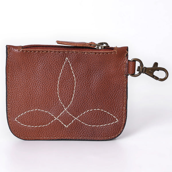 ADBGA663 American Darling Hand Tooled Floral Genuine Leather Coin Purse