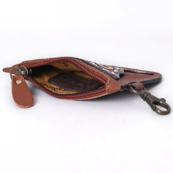 ADBGA663 American Darling Hand Tooled Floral Genuine Leather Coin Purse