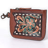 ADBGA663 American Darling Hand Tooled Floral Genuine Leather Coin Purse