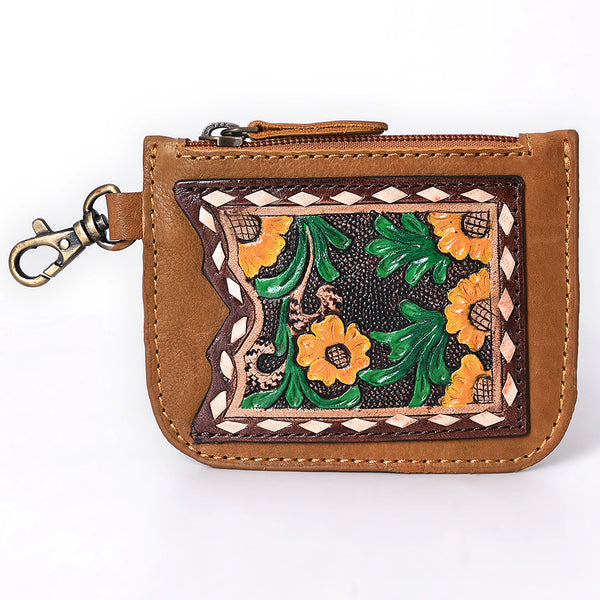 ADBGA663 American Darling Hand Tooled Floral Genuine Leather Coin Purse