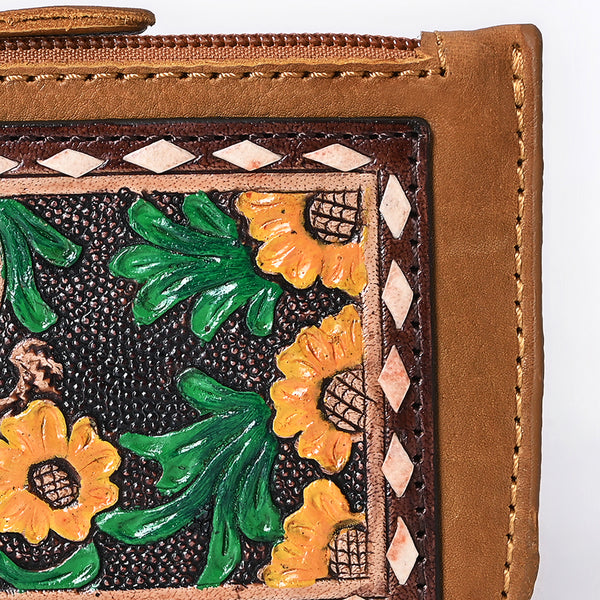 ADBGA663 American Darling Hand Tooled Floral Genuine Leather Coin Purse