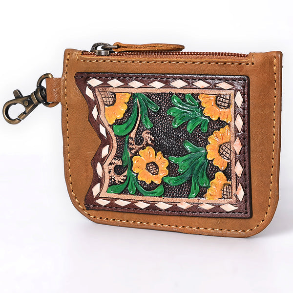 ADBGA663 American Darling Hand Tooled Floral Genuine Leather Coin Purse
