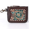 ADBGA663 American Darling Hand Tooled Floral Genuine Leather Coin Purse