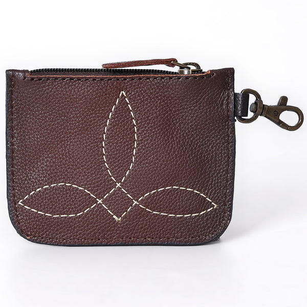 ADBGA663 American Darling Hand Tooled Floral Genuine Leather Coin Purse