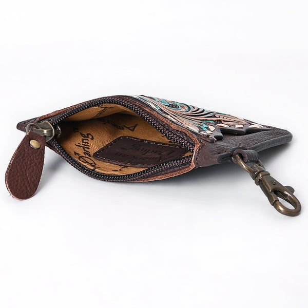 ADBGA663 American Darling Hand Tooled Floral Genuine Leather Coin Purse