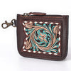 ADBGA663 American Darling Hand Tooled Floral Genuine Leather Coin Purse