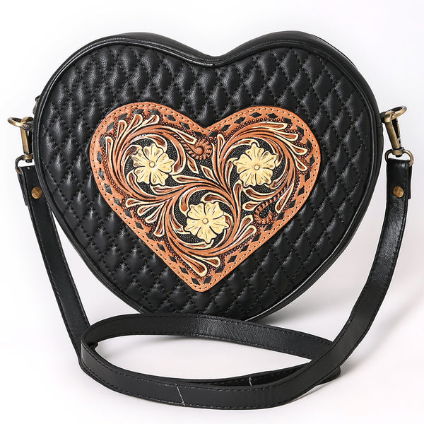 ADBGA745 American Darling Quilted Hand Tooled Floral Carved Genuine Leather Canteen Bag