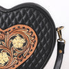 ADBGA745 American Darling Quilted Hand Tooled Floral Carved Genuine Leather Canteen Bag