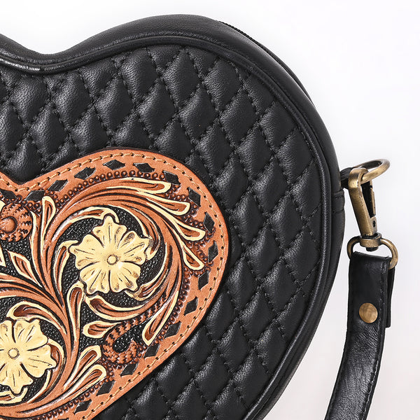 ADBGA745 American Darling Quilted Hand Tooled Floral Carved Genuine Leather Canteen Bag