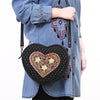 ADBGA745 American Darling Quilted Hand Tooled Floral Carved Genuine Leather Canteen Bag