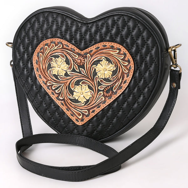 ADBGA745 American Darling Quilted Hand Tooled Floral Carved Genuine Leather Canteen Bag