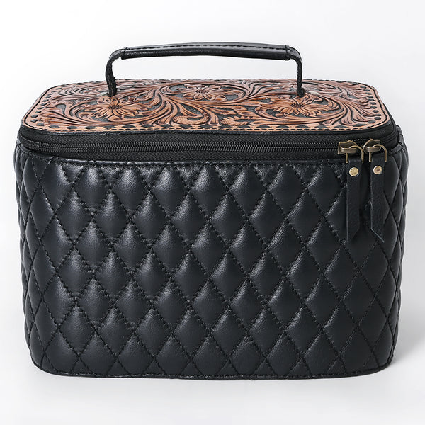 ADBGA747 American Darling Quilted Hand Tooled Floral Carved Genuine Leather Jewelry Case