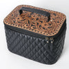 ADBGA747 American Darling Quilted Hand Tooled Floral Carved Genuine Leather Jewelry Case