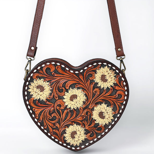 ADBGA744 American Darling Hand Tooled Floral Carved Genuine Leather Canteen Bag