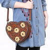 ADBGA744 American Darling Hand Tooled Floral Carved Genuine Leather Canteen Bag