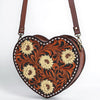 ADBGA744 American Darling Hand Tooled Floral Carved Genuine Leather Canteen Bag