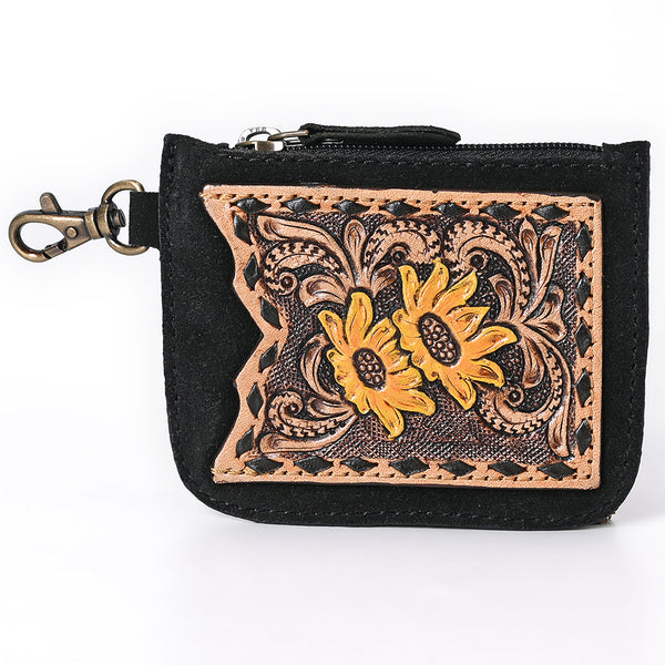 ADBGA746 American Darling Hand Tooled Floral Carved Genuine Leather Coin Purse