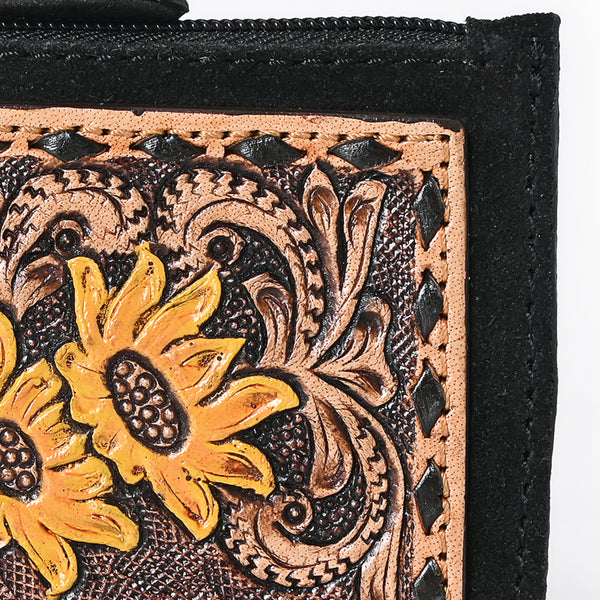 ADBGA746 American Darling Hand Tooled Floral Carved Genuine Leather Coin Purse