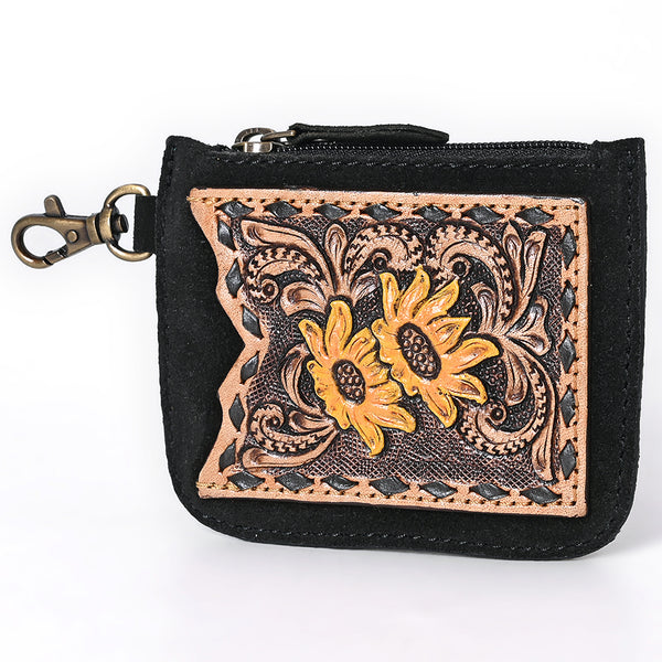 ADBGA746 American Darling Hand Tooled Floral Carved Genuine Leather Coin Purse