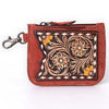 ADBGA746 American Darling Hand Tooled Floral Carved Genuine Leather Coin Purse