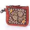 ADBGA746 American Darling Hand Tooled Floral Carved Genuine Leather Coin Purse