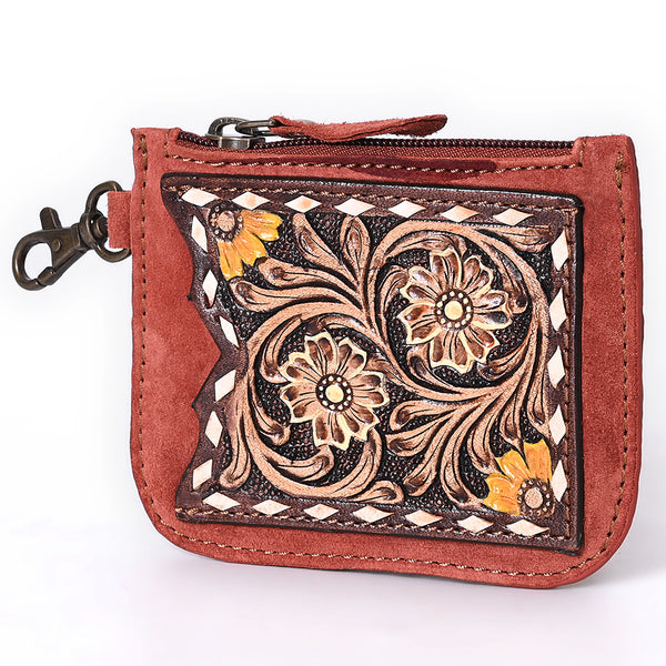 ADBGA746 American Darling Hand Tooled Floral Carved Genuine Leather Coin Purse