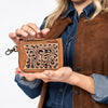 ADBGA746 American Darling Hand Tooled Floral Carved Genuine Leather Coin Purse
