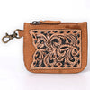 ADBGA746 American Darling Hand Tooled Floral Carved Genuine Leather Coin Purse