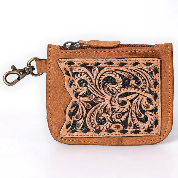 ADBGA746 American Darling Hand Tooled Floral Carved Genuine Leather Coin Purse