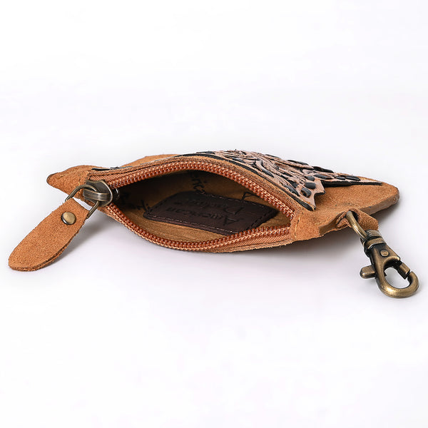 ADBGA746 American Darling Hand Tooled Floral Carved Genuine Leather Coin Purse