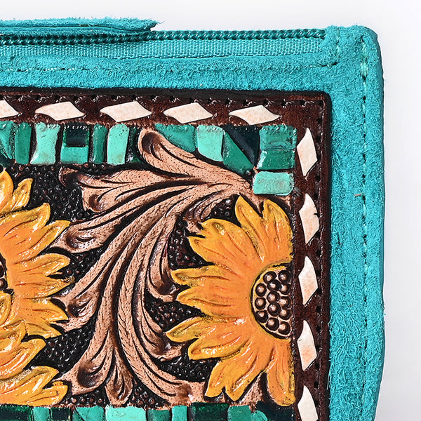 ADBGA746 American Darling Hand Tooled Floral Carved Genuine Leather Coin Purse