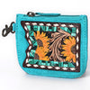 ADBGA746 American Darling Hand Tooled Floral Carved Genuine Leather Coin Purse
