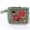 ADBGA746 American Darling Hand Tooled Floral Carved Genuine Leather Coin Purse