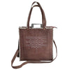GIBGX1444 American Darling Boot Stitched Leather Tote Bag - Braided Vegetable-Tanned Western Carryall