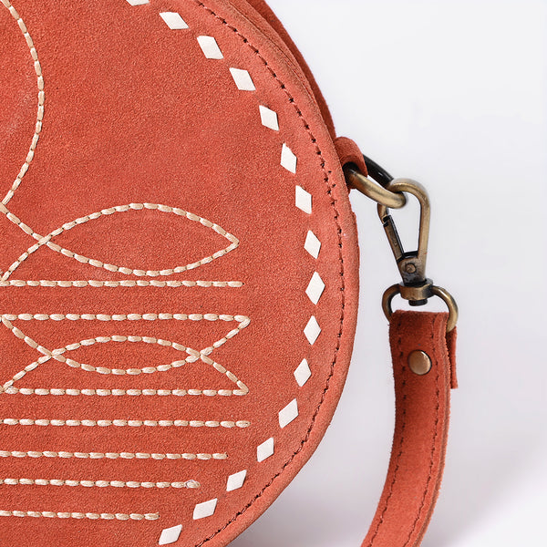 ADBGA620 American Darling Boot Stitched Genuine Suede Leather Canteen Bag