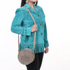 ADBGA620 American Darling Boot Stitched Genuine Suede Leather Canteen Bag