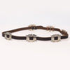 ADBLA108-51 Mixed Shape Turquoise Silver Concho Western Leather Belt