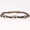ADBLA108-51 Mixed Shape Turquoise Silver Concho Western Leather Belt