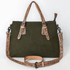 ADBG1700 American Darling Western Leather Handbag with Hand-Tooled Accents and Adjustable Strap - Rugged & Elegant