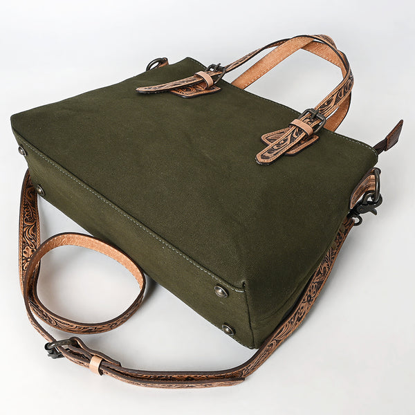 ADBG1700 American Darling Western Leather Handbag with Hand-Tooled Accents and Adjustable Strap - Rugged & Elegant