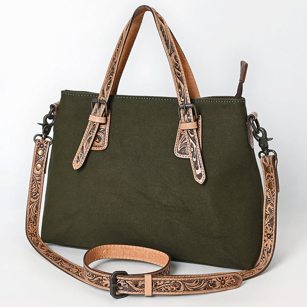 ADBG1700 American Darling Western Leather Handbag with Hand-Tooled Accents and Adjustable Strap - Rugged & Elegant