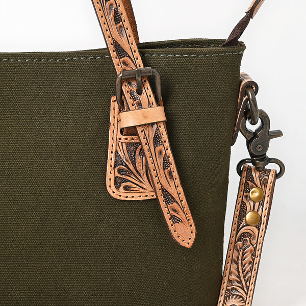 ADBG1702 American Darling Hand Tooled Leather Crossbody | Canvas Western Shoulder Bag