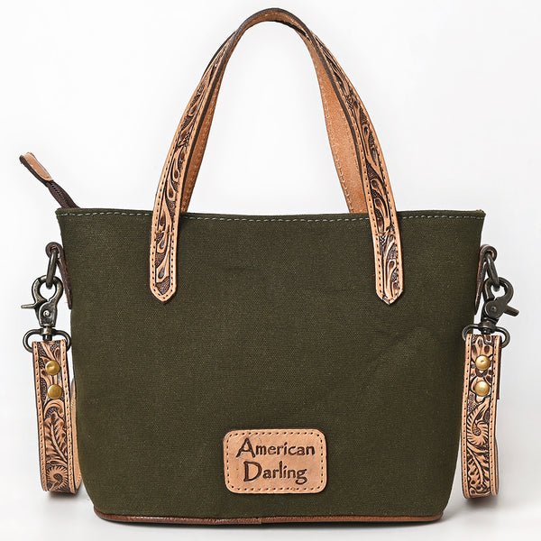 ADBG1702 American Darling Hand Tooled Leather Crossbody | Canvas Western Shoulder Bag
