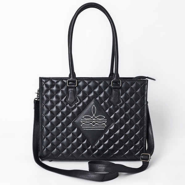 ADBG1703 American Darling Quilted Leather Tote Bag | Western Boot Stitched Carryall