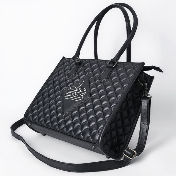ADBG1703 American Darling Quilted Leather Tote Bag | Western Boot Stitched Carryall