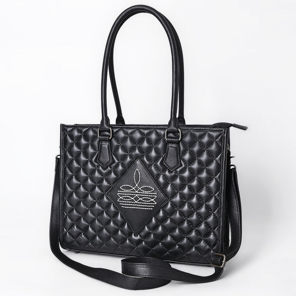 ADBG1703 American Darling Quilted Leather Tote Bag | Western Boot Stitched Carryall