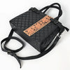 ADBG1704 American Darling Quilted Genuine Leather Tote | Hand-Tooled Floral Panel Shoulder Bag