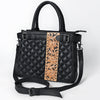ADBG1704 American Darling Quilted Genuine Leather Tote | Hand-Tooled Floral Panel Shoulder Bag
